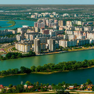Top view of the city Krasnodar